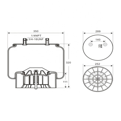 کیسه هوای سنگین W01-358-8091 Goodyear 1R14-171 برای هندریکسون