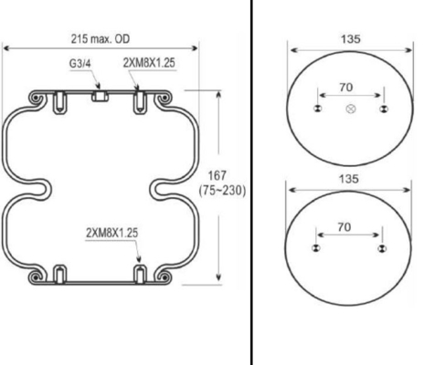 کیت تعلیق هوای فنر هوای لاستیکی CONTITECH FD120-17/113053/2B-181