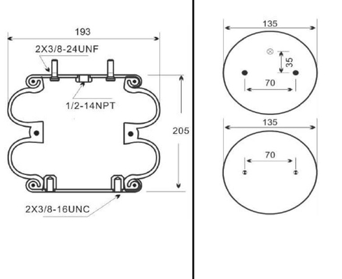 کیسه فنر تعلیق بادی FD 120-20 IATF16949 برای کامیون